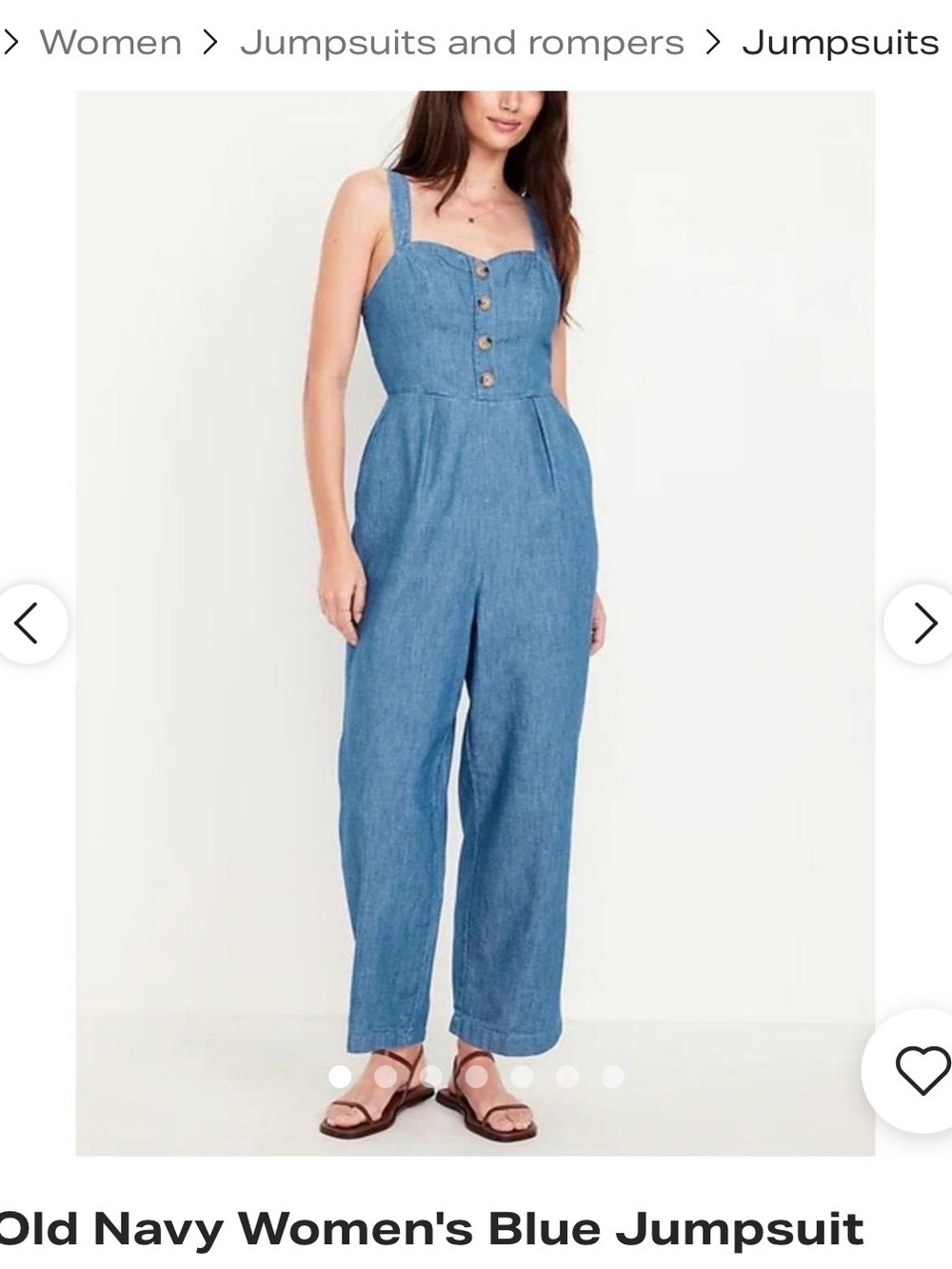 Old Navy Cotton Denim Wide-Leg Jumpsuit